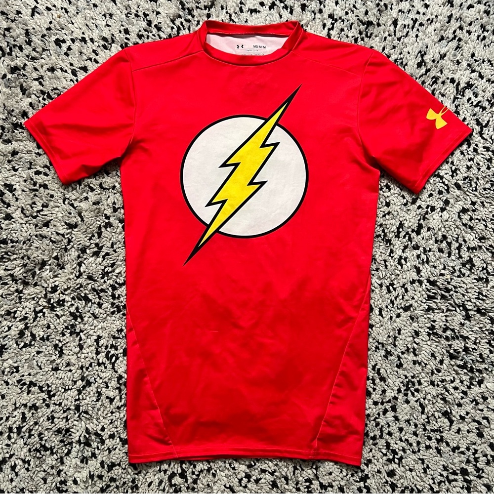 Under Armour DC Comics The Flash Compression Shirt Red Short Sleeve Men’s Medium